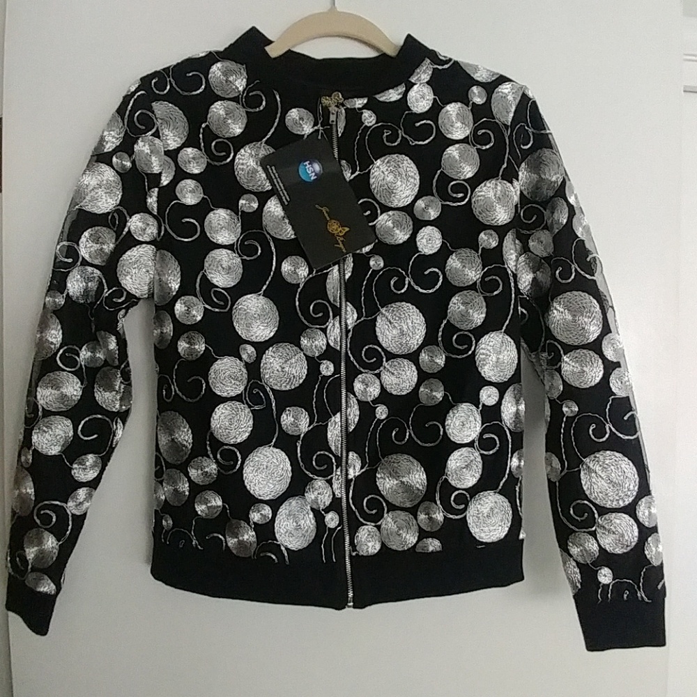 Joan Boyce (HSN)Black & Silver Embroidered Jacket